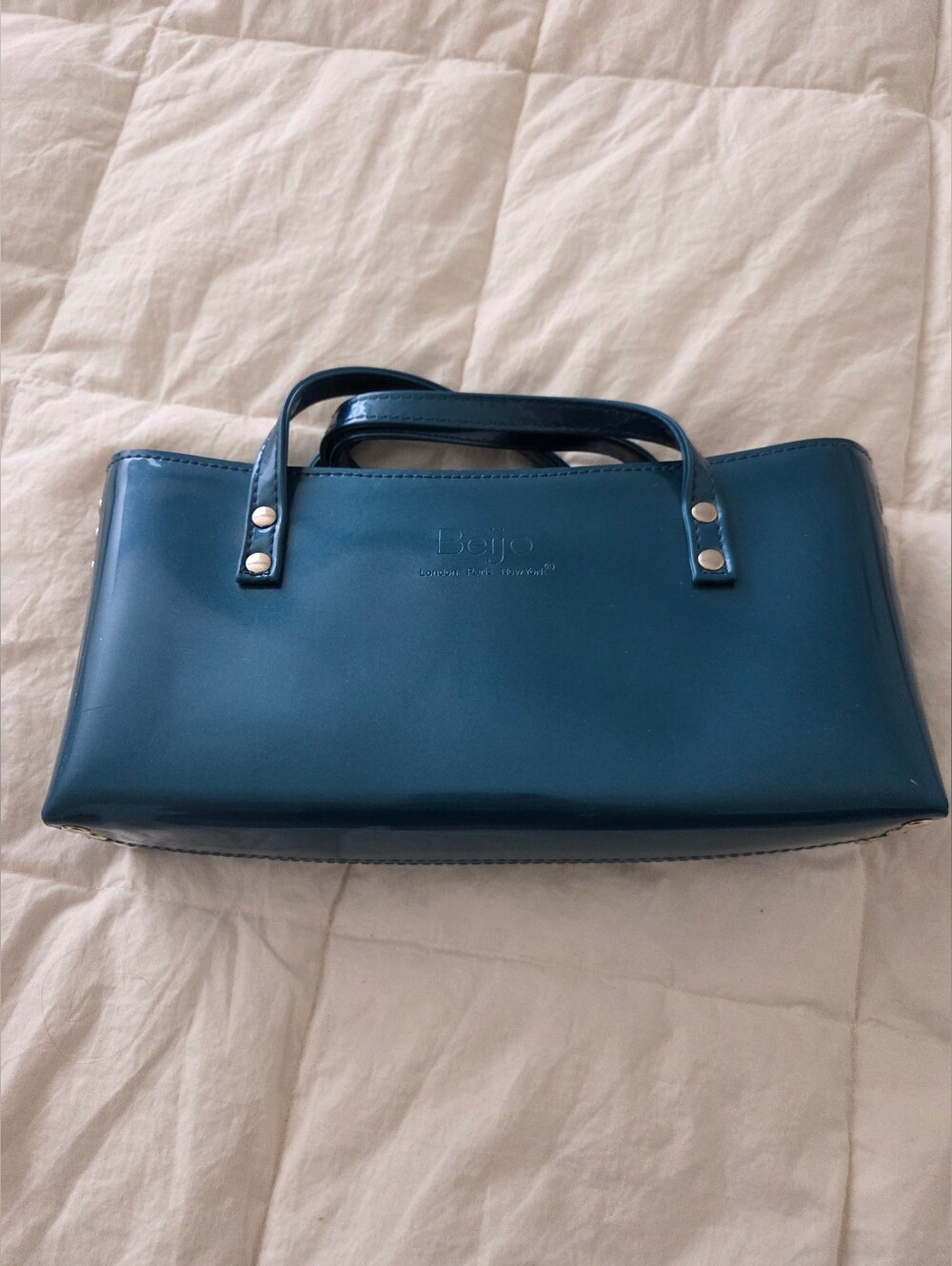 Vintage Y2K Beijo "London Paris New York" Structured Handbag